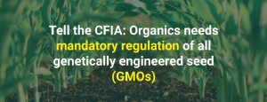 organic petition banner - tell the CFIA